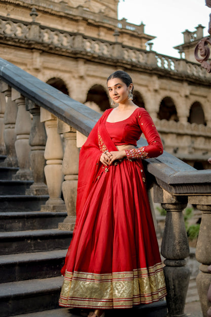 Rani Red Hevay Daman Dupptta Navratri Chaniya Choli