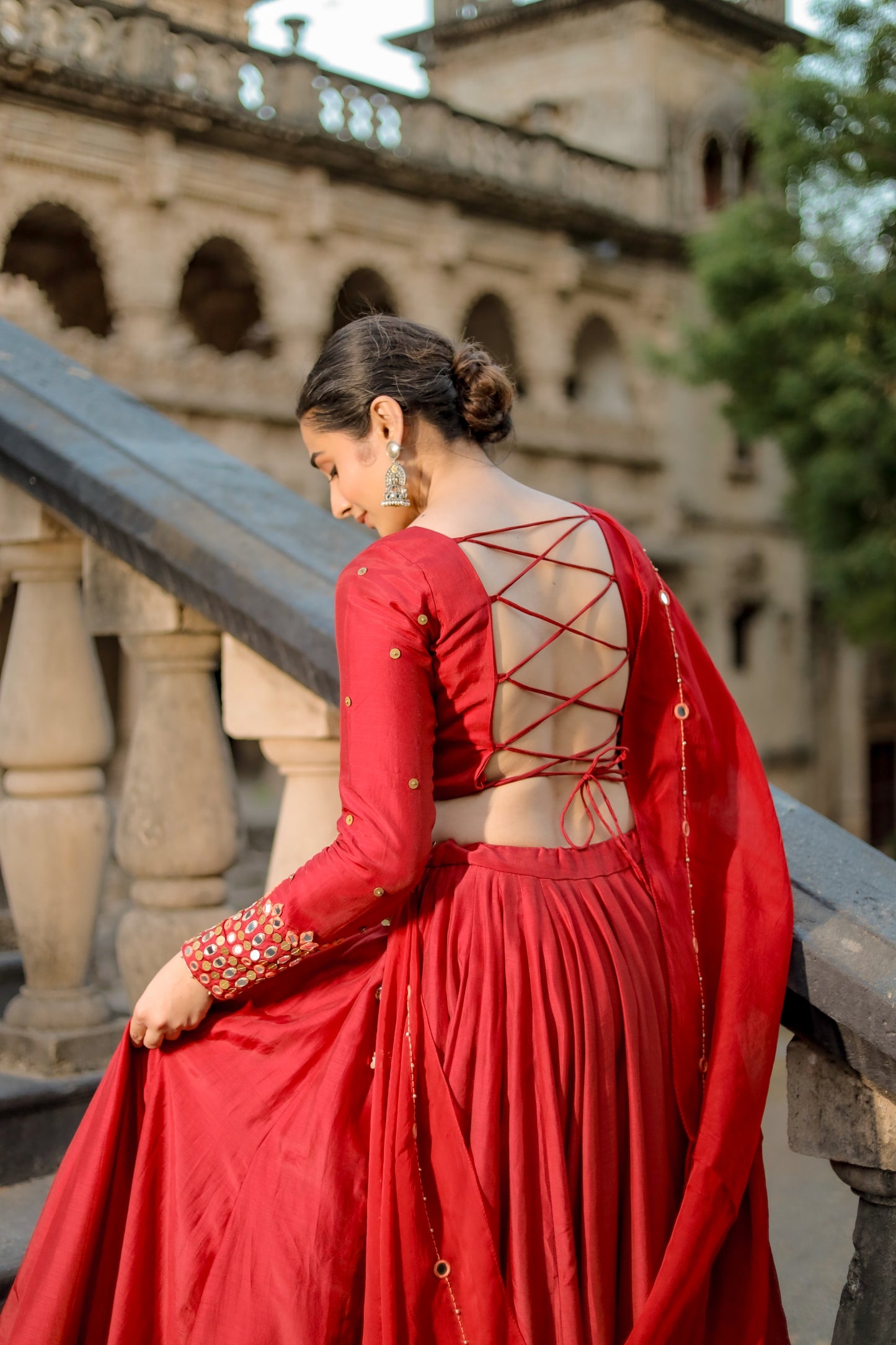 Rani Red Hevay Daman Dupptta Navratri Chaniya Choli