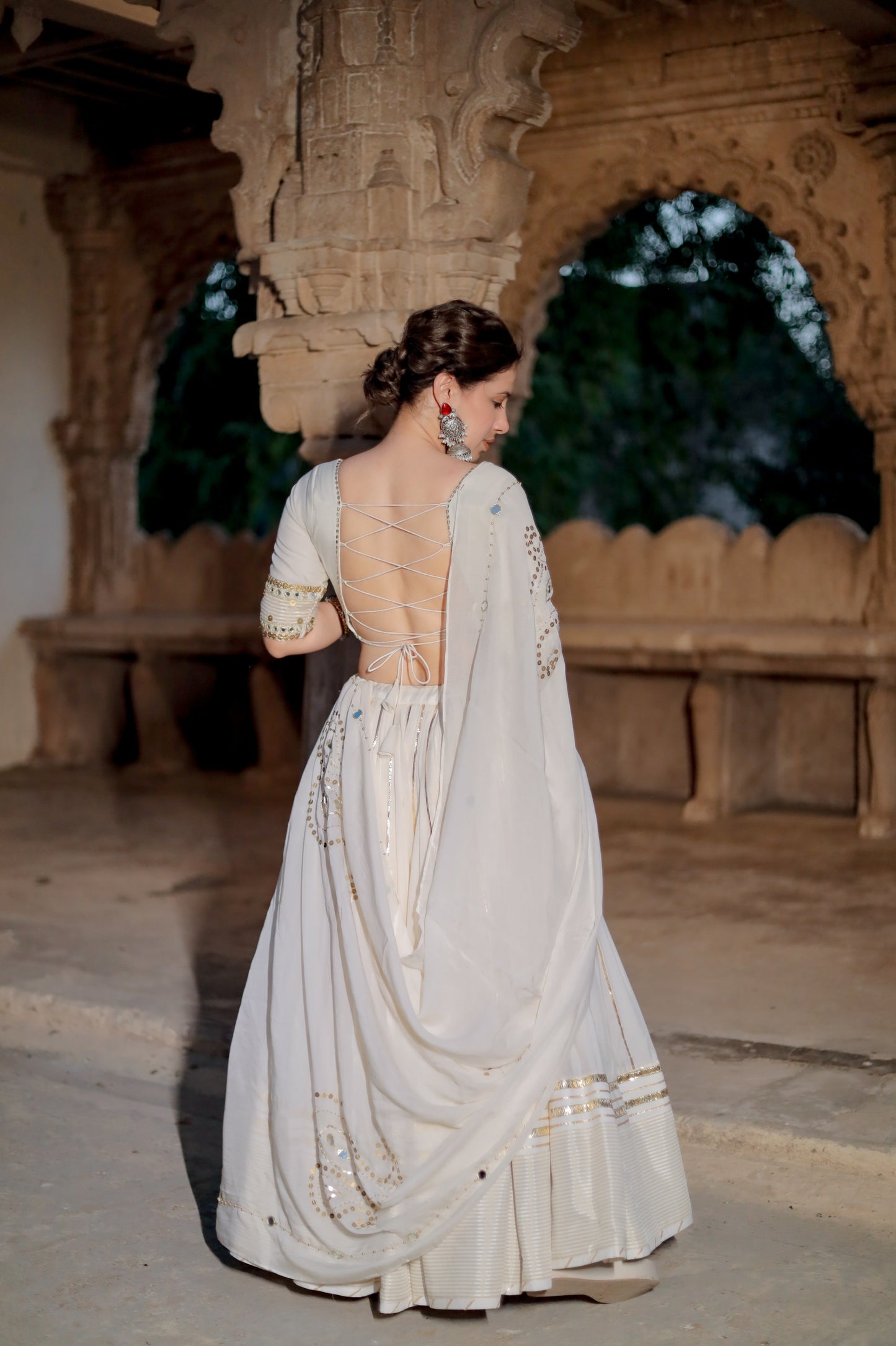 Ivory White Navratri Chaniya Choli
