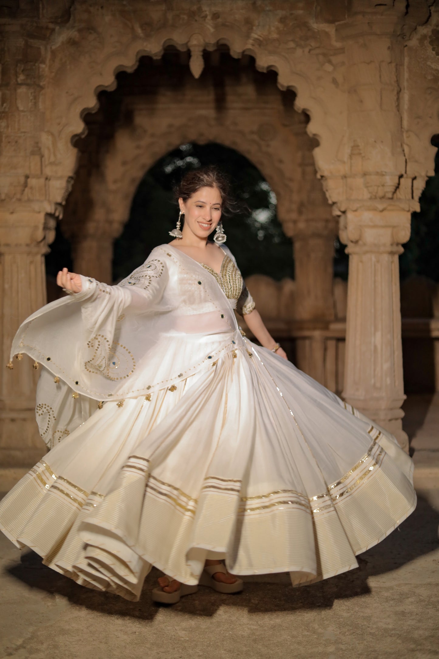 Ivory White Navratri Chaniya Choli