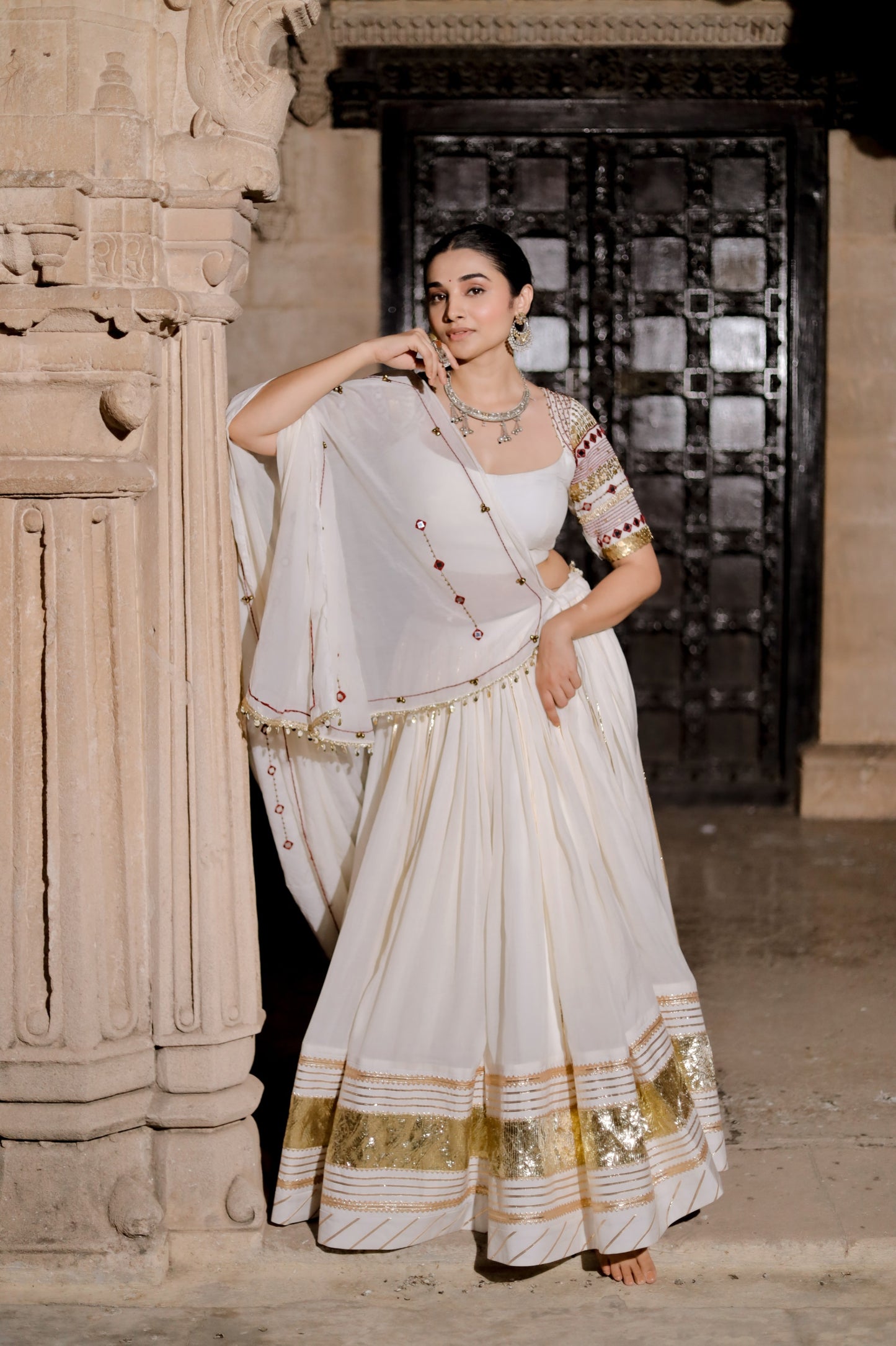 Ivory Heritage White Navratri Chaniya Choli