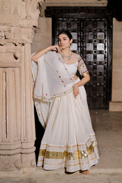 Ivory Heritage White Navratri Chaniya Choli