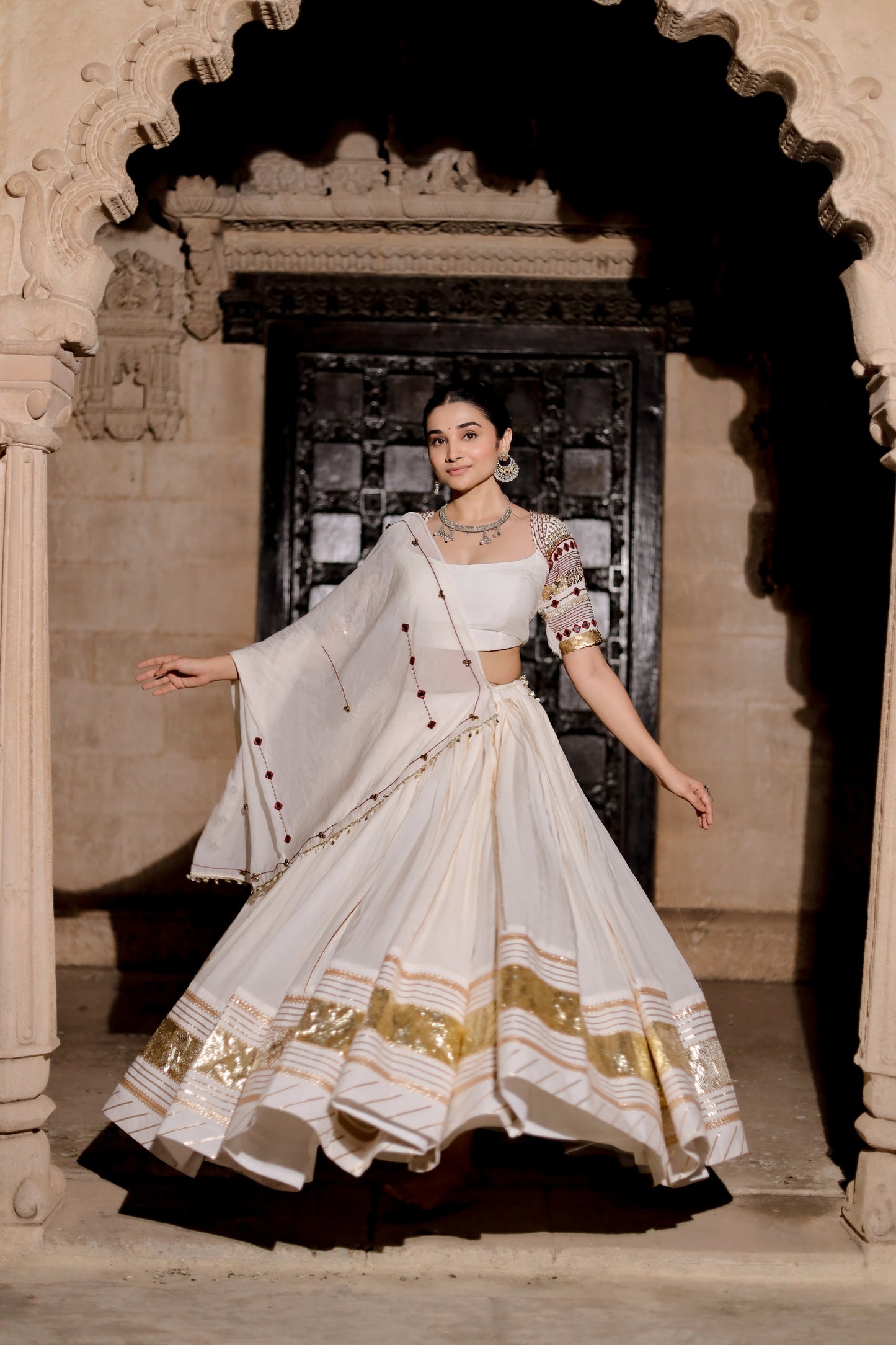 Ivory Heritage White Navratri Chaniya Choli